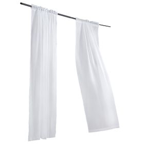 Sheer Curtains, 84 inches Long, 2 Panels Set Sheer White Curtains, Each 52" W x 84" L, Dual Rod Pocket Installation