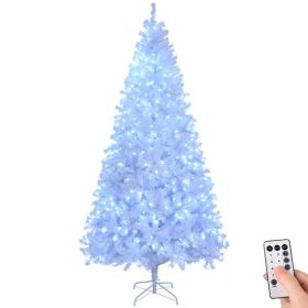 9 FT Pre-lit Artificial Christmas Tree, Hinged Xmas Pine Tree with 2000 Branch Tips, 650 Lights and Remote Control for Holiday Party Office Home