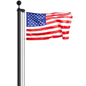20FT Sectional Flag pole Kit, Heavy Duty Aluminum Alloy in Ground Flag poles for Outside, 3 Display Modes Flagpole with 3x5 American Flag