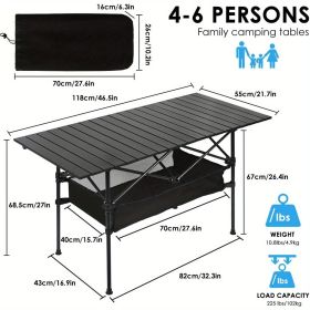Folding Table with Storage Bag. Durable Metal Tripod Base. Ideal for Beach, Picnic, BBQ & Patio. Lightweight, Compact for Indoor/Outdoor Use