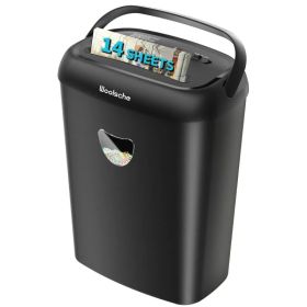 Cross Cut Paper Shredder,High-Performance,14-Sheet Capacity,6.6 Gallon Basket,P-4 Security-Jam Proof Heavy Duty Shredder For Home And Office (Option: Black)