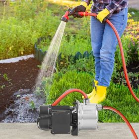 3/4HP SUS304 Stainless Steel Shallow Well Jet Pump, 115 Volt, 18.5 GPM 131 FT Maximum Head Irrigation Water Pump, For Agricultural Garden Irrigat (Option: Black)