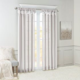 Twist Tab Lined Window Curtain Panel(Only 1 Pc Panel) (Color: as Pic)